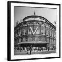 Crowd of Baseball Fans Lining Up to See Game at Ebbets Field-Ed Clark-Framed Photographic Print