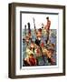 "Crowd of Boys Swimming,"July 28, 1928-Eugene Iverd-Framed Giclee Print