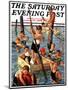 "Crowd of Boys Swimming," Saturday Evening Post Cover, July 28, 1928-Eugene Iverd-Mounted Giclee Print