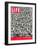 Crowd of Brooklyn Dodger Rookie Players Gathered at Dodgertown, Spring Training, May 5, 1948-George Silk-Framed Photographic Print