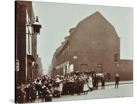 Crowd of East End Children, Red Lion Street, Wapping, London, 1904-null-Stretched Canvas