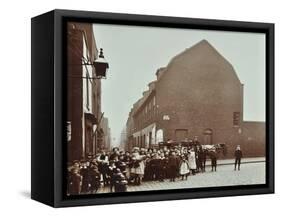 Crowd of East End Children, Red Lion Street, Wapping, London, 1904-null-Framed Stretched Canvas