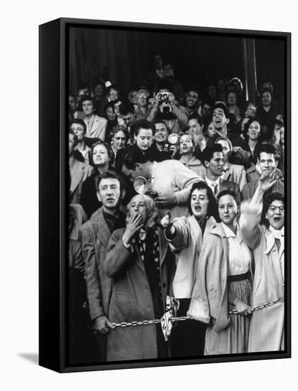 Crowd of Fans as Celebrities Arrive for the 26th Academy Awards at the RKO Pantages Theater-George Silk-Framed Stretched Canvas