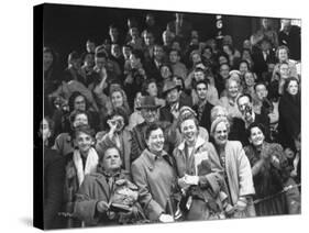 Crowd of Fans Watching Celebrities Arrive for the 26th Academy Awards at the RKO Pantages Theater-George Silk-Stretched Canvas