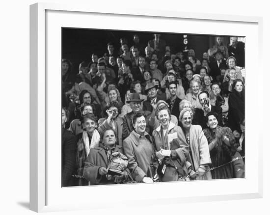 Crowd of Fans Watching Celebrities Arrive for the 26th Academy Awards at the RKO Pantages Theater-George Silk-Framed Premium Photographic Print