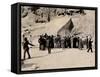 Crowd of Interested Spectators Waiting Outside the Tomb of Tutankhamun, Valley of the Kings-Harry Burton-Framed Stretched Canvas
