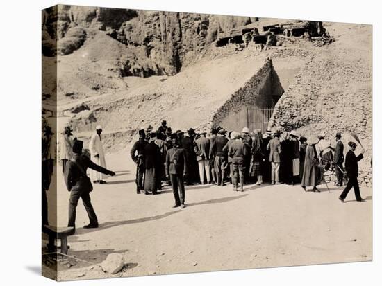 Crowd of Interested Spectators Waiting Outside the Tomb of Tutankhamun, Valley of the Kings-Harry Burton-Stretched Canvas