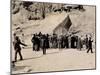 Crowd of Interested Spectators Waiting Outside the Tomb of Tutankhamun, Valley of the Kings-Harry Burton-Mounted Photographic Print