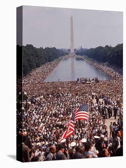 Crowd of over 200,000 Gathered Where Martin Luther King Delivered "I Have a Dream" Speech-Paul Schutzer-Stretched Canvas