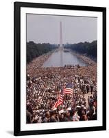 Crowd of over 200,000 Gathered Where Martin Luther King Delivered "I Have a Dream" Speech-Paul Schutzer-Framed Photographic Print