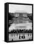 Crowd of People Attending a Civil Rights Rally at the Lincoln Memorial-John Dominis-Framed Stretched Canvas