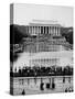 Crowd of People Attending a Civil Rights Rally at the Lincoln Memorial-John Dominis-Stretched Canvas