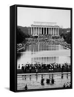 Crowd of People Attending a Civil Rights Rally at the Lincoln Memorial-John Dominis-Framed Stretched Canvas