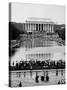 Crowd of People Attending a Civil Rights Rally at the Lincoln Memorial-John Dominis-Stretched Canvas