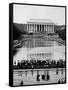 Crowd of People Attending a Civil Rights Rally at the Lincoln Memorial-John Dominis-Framed Stretched Canvas