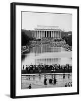 Crowd of People Attending a Civil Rights Rally at the Lincoln Memorial-John Dominis-Framed Photographic Print