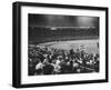 Crowd of People Holding Up Signs and Watching Dodger Cubs Game from Stands at Wrigley Field-John Dominis-Framed Photographic Print