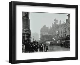 Crowd of People in the Street, Tottenham Court Road, London, 1900-null-Framed Photographic Print