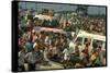 Crowd of people, some Sitting on Top of Cars and Busses, During the Woodstock Music/Art Fair-John Dominis-Stretched Canvas