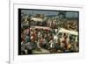 Crowd of people, some Sitting on Top of Cars and Busses, During the Woodstock Music/Art Fair-John Dominis-Framed Photographic Print