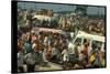 Crowd of people, some Sitting on Top of Cars and Busses, During the Woodstock Music/Art Fair-John Dominis-Stretched Canvas