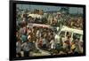 Crowd of people, some Sitting on Top of Cars and Busses, During the Woodstock Music/Art Fair-John Dominis-Framed Photographic Print