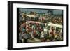 Crowd of people, some Sitting on Top of Cars and Busses, During the Woodstock Music/Art Fair-John Dominis-Framed Photographic Print