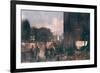 Crowd of People Walking in the Park,Digital Painting,Illustration-Tithi Luadthong-Framed Premium Giclee Print