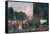 Crowd of People Walking in the Park,Digital Painting,Illustration-Tithi Luadthong-Framed Stretched Canvas