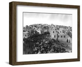 Crowd of Pilgrims in Bethlehem for Christmas Photograph - Bethlehem, Palestine-Lantern Press-Framed Art Print