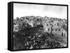 Crowd of Pilgrims in Bethlehem for Christmas Photograph - Bethlehem, Palestine-Lantern Press-Framed Stretched Canvas