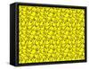 Crowd of Yellow Chicks with Squashed Together in Various Poses Creating a Repeating Wallpaper Backg-Clever Pencil-Framed Stretched Canvas