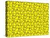 Crowd of Yellow Chicks with Squashed Together in Various Poses Creating a Repeating Wallpaper Backg-Clever Pencil-Stretched Canvas