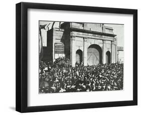 Crowd Outside the Closed East India Dock Gates, Poplar, London, 1897-null-Framed Photographic Print