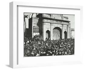 Crowd Outside the Closed East India Dock Gates, Poplar, London, 1897-null-Framed Photographic Print