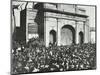 Crowd Outside the Closed East India Dock Gates, Poplar, London, 1897-null-Mounted Photographic Print