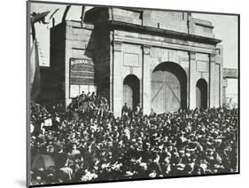 Crowd Outside the Closed East India Dock Gates, Poplar, London, 1897-null-Mounted Photographic Print