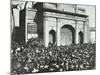 Crowd Outside the Closed East India Dock Gates, Poplar, London, 1897-null-Mounted Photographic Print