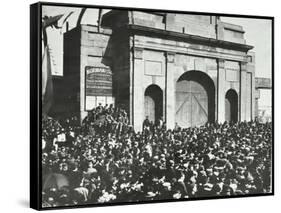 Crowd Outside the Closed East India Dock Gates, Poplar, London, 1897-null-Framed Stretched Canvas