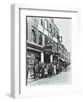 Crowd Outside the Russian Vapour Baths, Brick Lane, Stepney, London, 1904-null-Framed Photographic Print