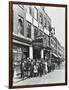 Crowd Outside the Russian Vapour Baths, Brick Lane, Stepney, London, 1904-null-Framed Photographic Print