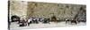 Crowd Praying in Front of a Stone Wall, Wailing Wall, Jerusalem, Israel-null-Stretched Canvas