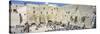 Crowd Praying in Front of a Stone Wall, Wailing Wall, Jerusalem, Israel-null-Stretched Canvas