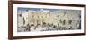 Crowd Praying in Front of a Stone Wall, Wailing Wall, Jerusalem, Israel-null-Framed Photographic Print