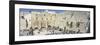 Crowd Praying in Front of a Stone Wall, Wailing Wall, Jerusalem, Israel-null-Framed Photographic Print