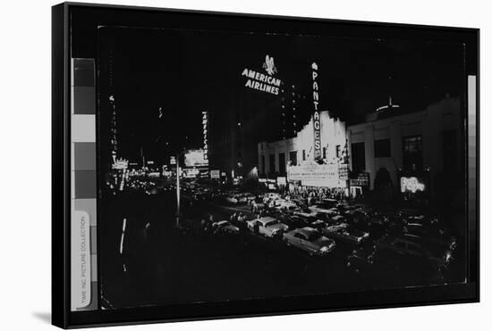 Crowd Ready to Greet Celebrities Arriving for the 30th Annual Academy Awards, RKO Pantages Theater-Ralph Crane-Framed Stretched Canvas