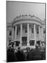 Crowd Standing Outside White House During Inauguration of President Franklin D. Roosevelt-null-Mounted Photographic Print