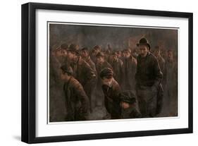 Crowd, Unemployed 1912-John Hassall-Framed Art Print