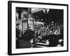 Crowd Watching From Bleacher Seats Set Up on the Right Side of Entrance to the RKO Pantages Theatre-Ed Clark-Framed Photographic Print