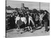Crowd Watching Girls Performing Traditional Irish Dancing at Killybegs County Donegal Ireland-null-Stretched Canvas